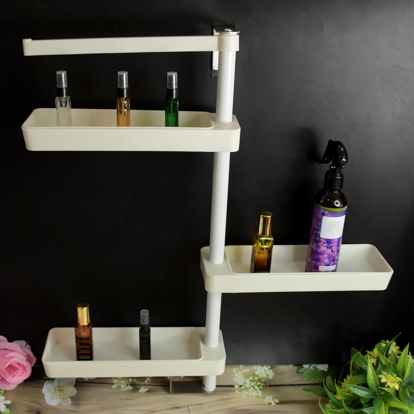 Kitchen Organization Rotating Shelf Storage Racks Multipurpose Adjustable (1 Set) - Image 2