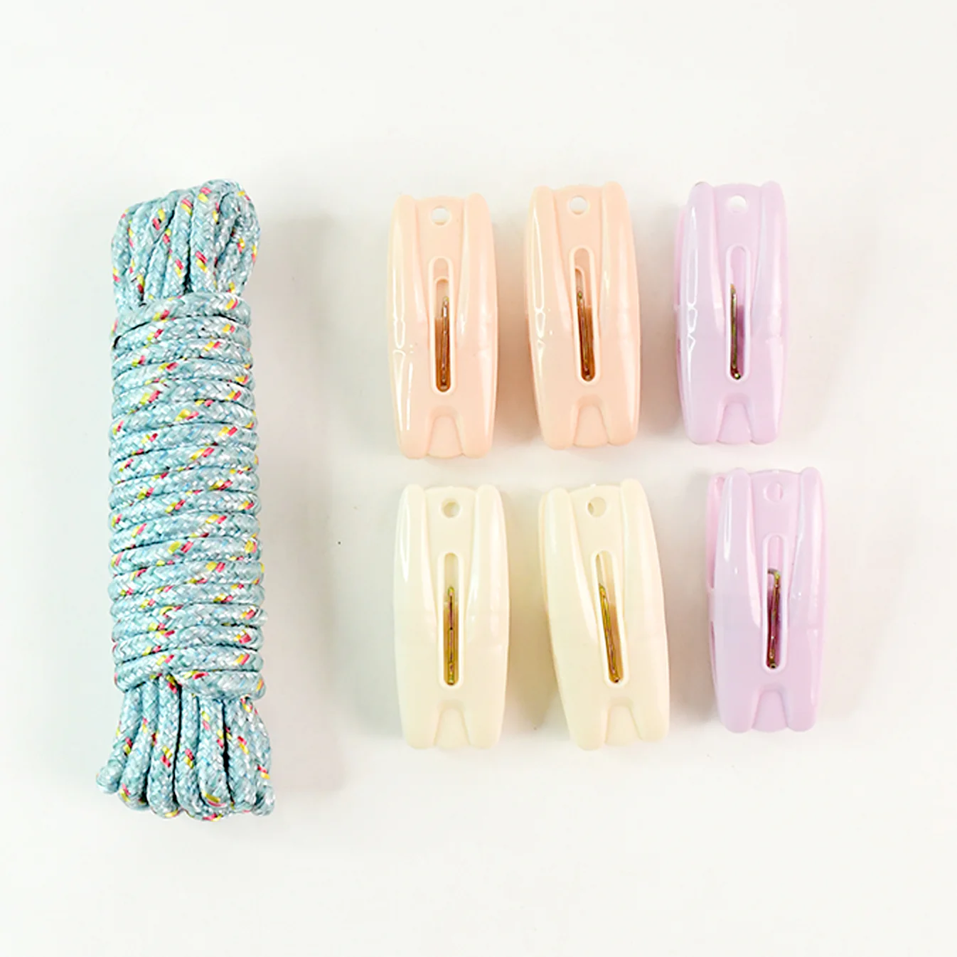 Clothesline Rope with 6 Clips – 6 Meter Approx Heavy Duty Laundry Drying Rope with Clip - Image 4