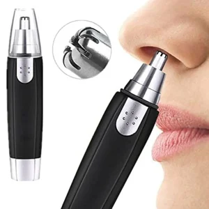 Sharp Steel Nose & Ear Hair Trimmer – Battery Operated, Pain-Free Grooming for Men & Women