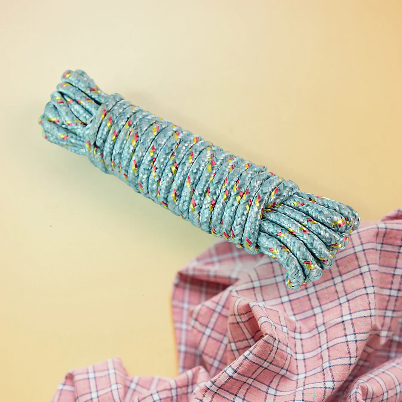 Clothesline Rope with 6 Clips – 6 Meter Approx Heavy Duty Laundry Drying Rope with Clip - Image 6