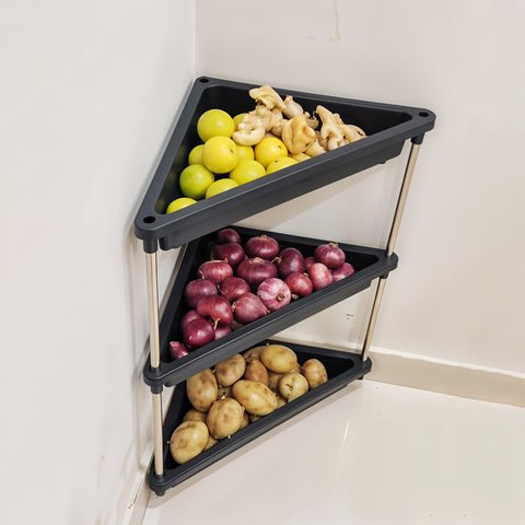 3-Layer Multipurpose Plastic Corner Storage Rack - Image 4