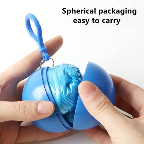 Disposable Raincoat with Hood in Clip-On Ball Case – Lightweight Emergency Poncho for Boys and Girls, Multicolor (1 Pc) - Image 2