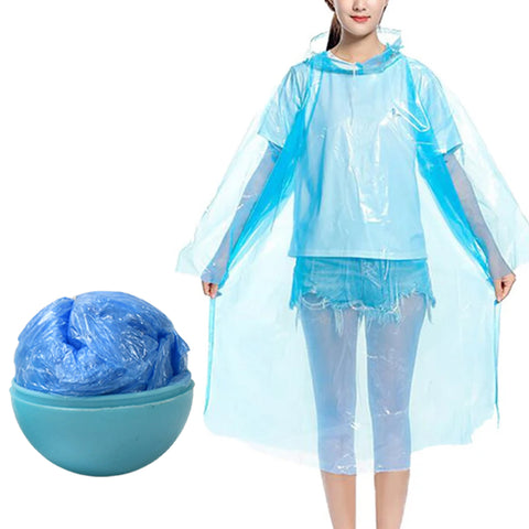 Disposable Raincoat with Hood in Clip-On Ball Case – Lightweight Emergency Poncho for Boys and Girls, Multicolor (1 Pc) - Image 4