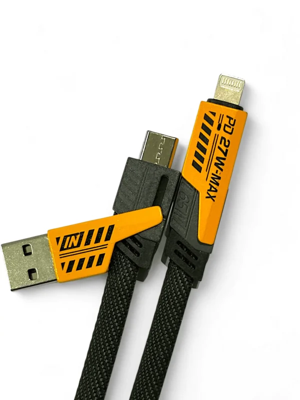 4 in 1 Fast Charging Cable 65W Type C & 27W Lightening, USB C Cable 4-in-1 USB Multi Charging Cable | Supports USB Type A to Lightening | USB Type A to Type C | Type C to Type C & Type C to Lightening Ports | Strong & Durable Nylon Braided Cable | Supported Devices All Android Smartphones, iPhones and Laptops [Premium] - Image 5