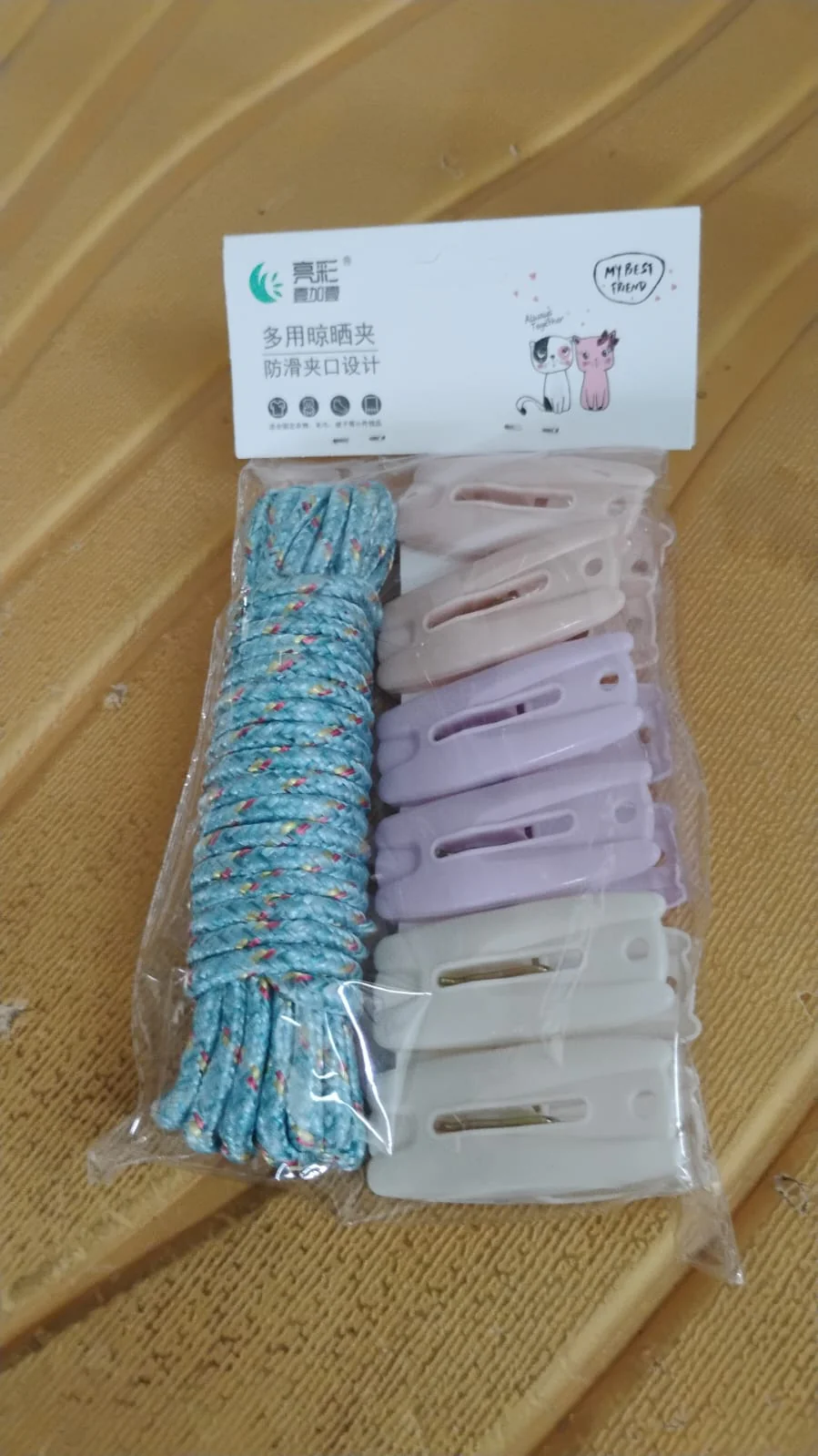 Clothesline Rope with 6 Clips – 6 Meter Approx Heavy Duty Laundry Drying Rope with Clip - Image 3