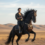 luxury lifestyle, black horse photography, fashion photography, male model photoshoot, cowboy fashion, designer boots, DSLR photography, 8k portrait, luxury men’s fashion, equestrian lifestyle, gold embroidery design, cinematic photography, premium style, horse riding photoshoot, western fashion, luxury menswear, desert photoshoot, elegance and power, fine art photography, high-end fashion shoot, majestic horse photo, black outfit style, professional portrait photography, artistic photography, aesthetic photography ideas, horseman style, stylish men’s outfit, luxury photography setup, royal photoshoot concept, fashion editorial photography.